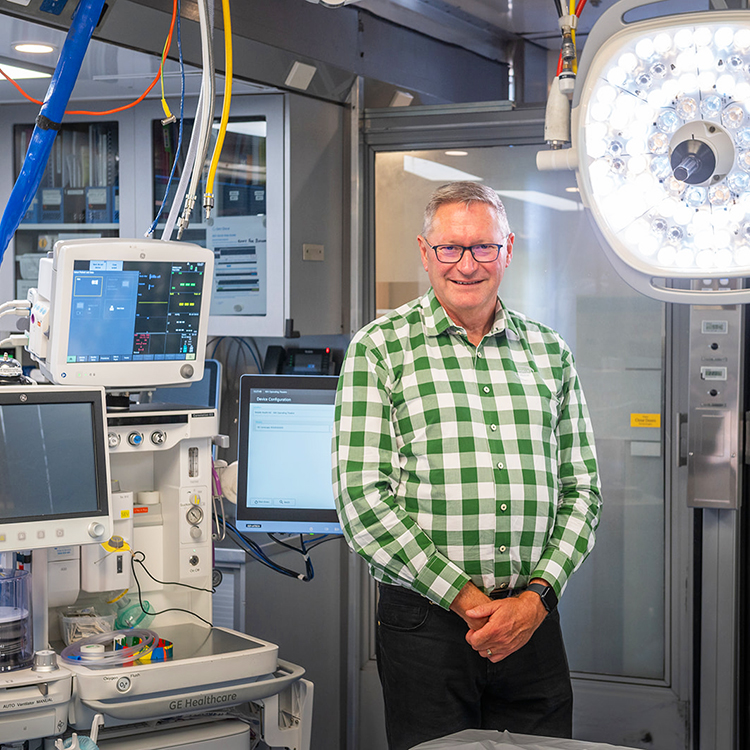 Mark Eager inside one of the Mobile Health trucks.