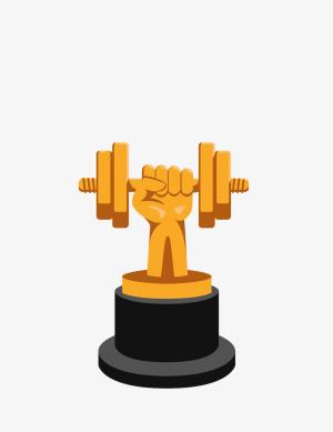 Illustration of a dumbbell trophy