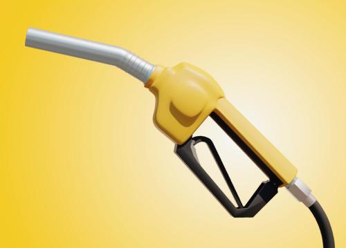 Illustration of a yellow fuel pump