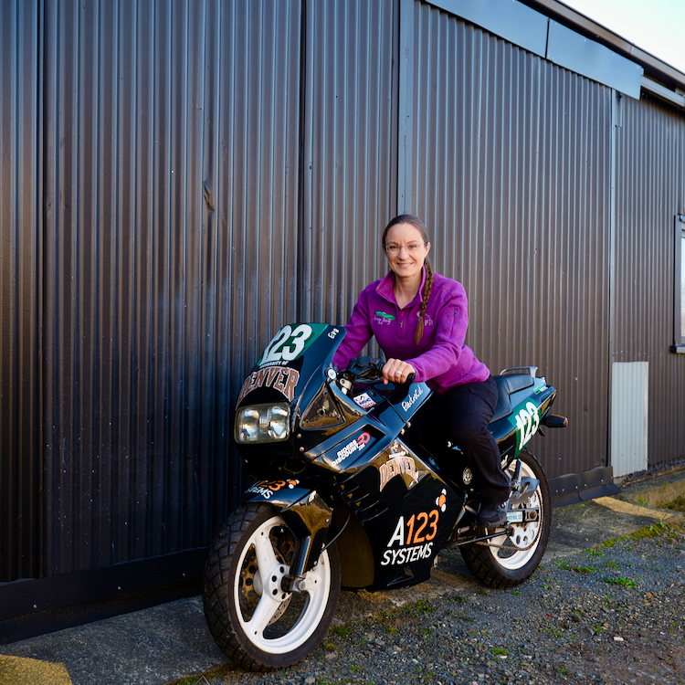 Eva Hankensson motorbike shot 