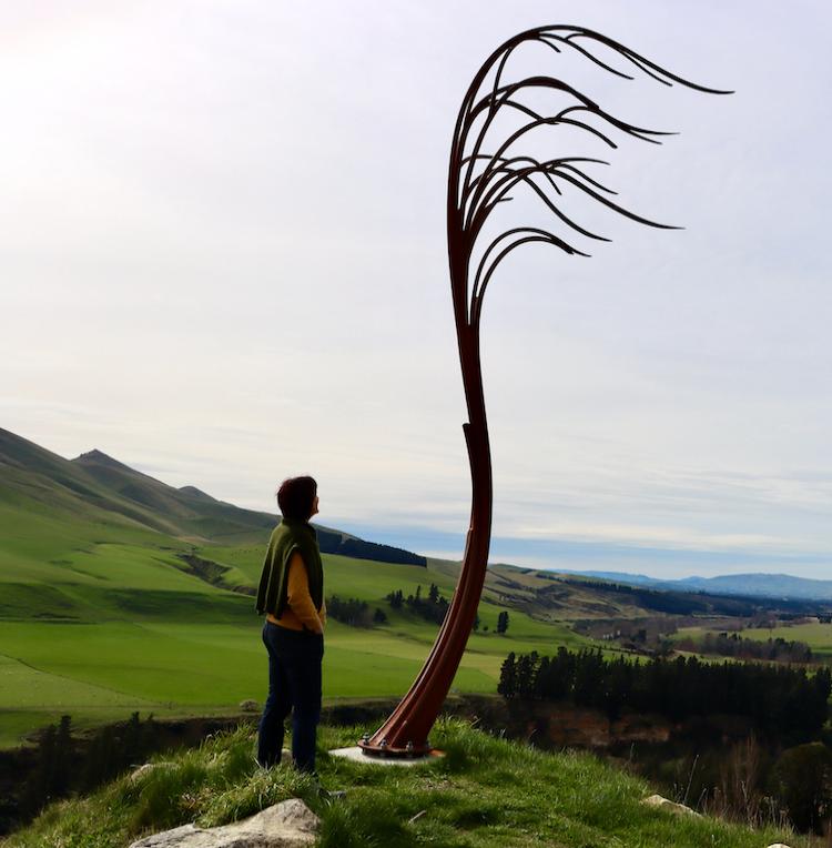 The windblown tree at Iron Ridge Sculpture Park. 