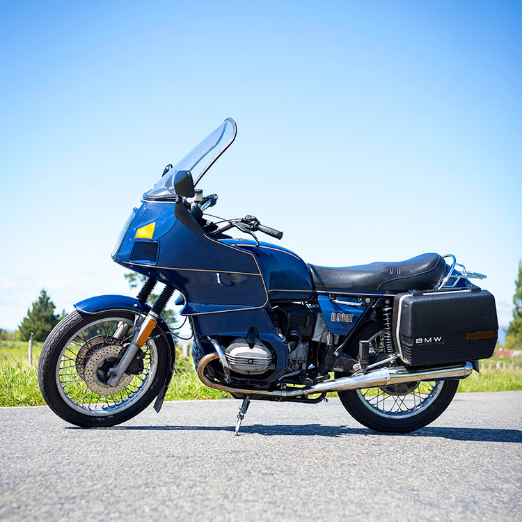 Trevor Jones' vintage BMW R80 RT Motorbike.