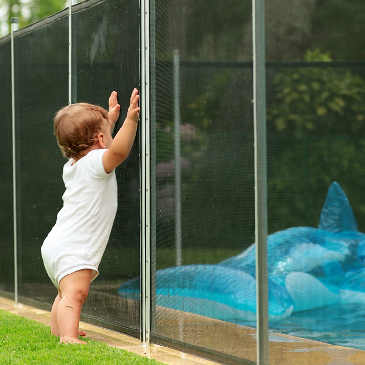 Swimming pools need to be fenced at 1.2m high on all sides and have a self-latch