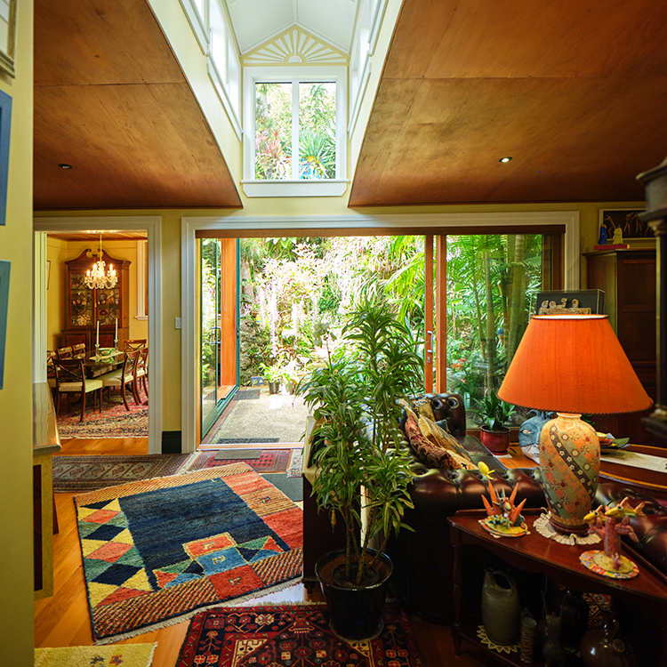 The dining room extension merges the indoors with the out. 