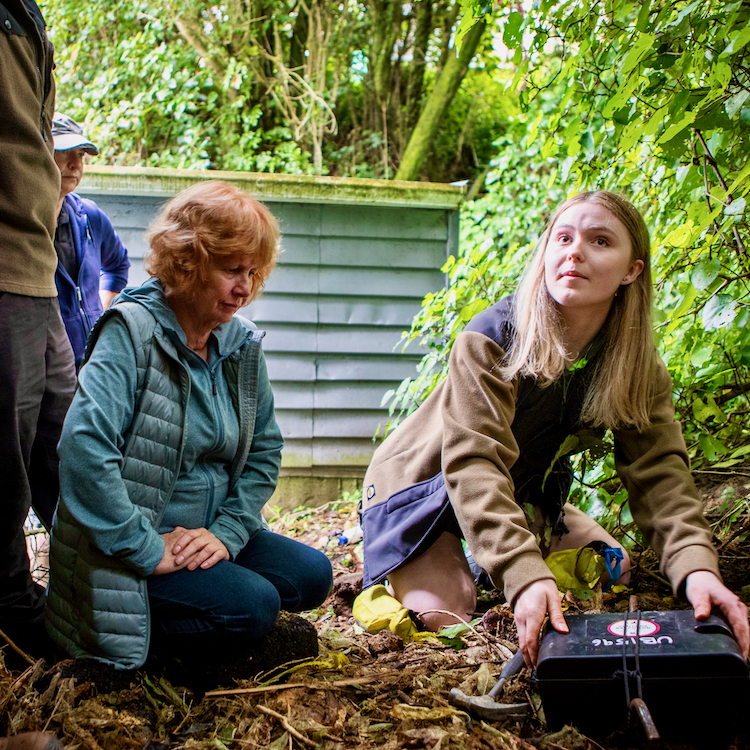 Elizabeth Werner checking traps as part of her role at Predator Free Wellington.