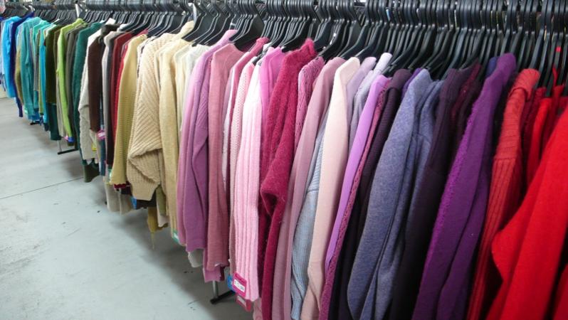 A rainbow of clothes at Savemart