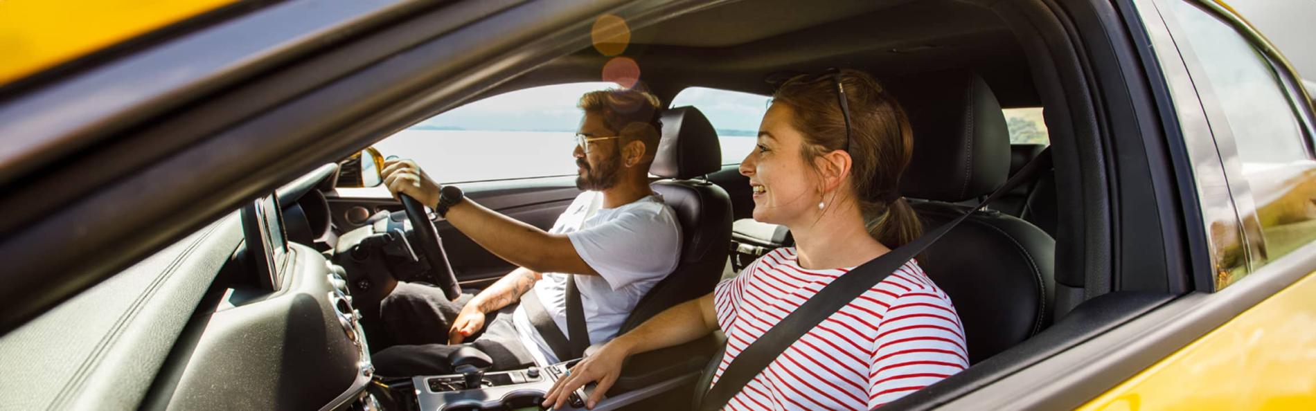  A couple inside a car