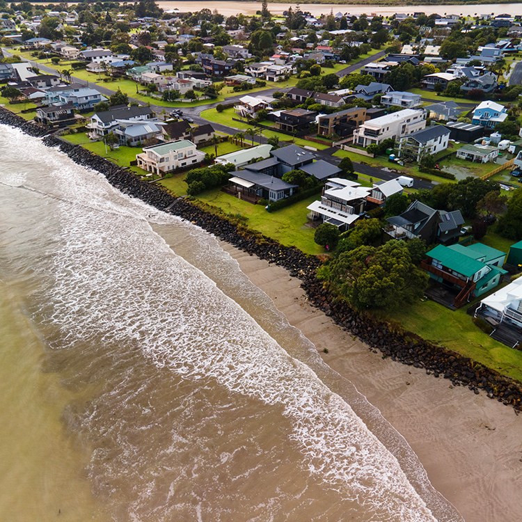 Cooks Beach, Coromandel after Cyclone Gabrielle.